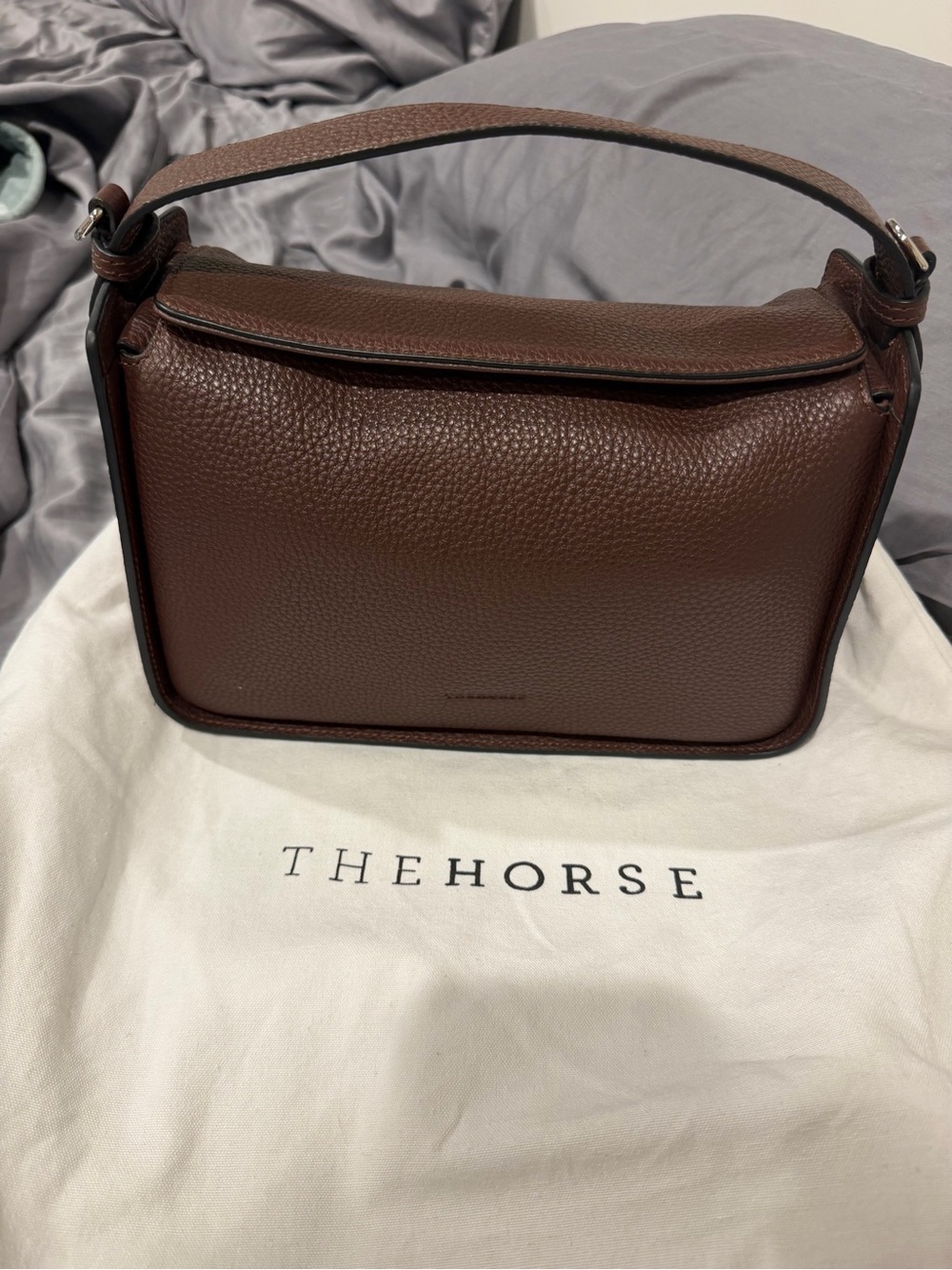 The Horse Dark Brown Pebbled Leather Messenger Bag